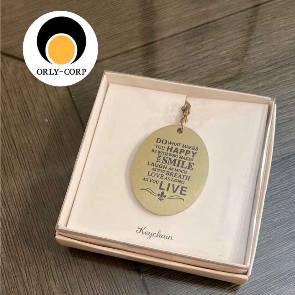 Orly “Do What Makes You Happy” Brass Keyring